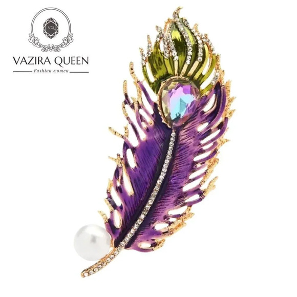 VQ Feather Brooch - Picture 1 of 5